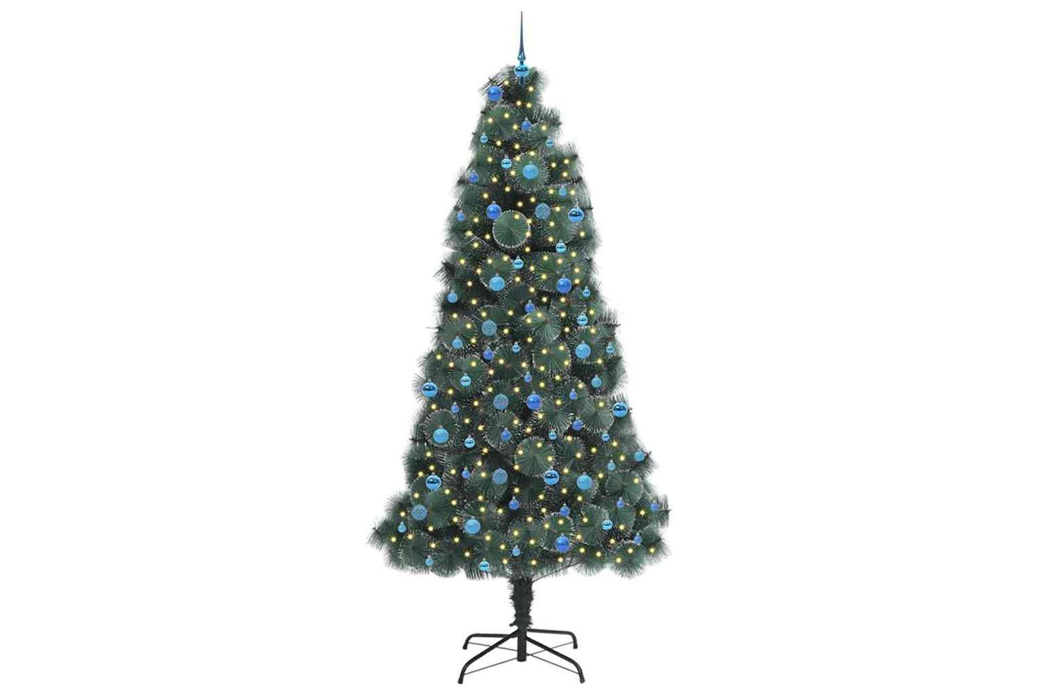 Vidaxl Artificial Pre-lit Christmas Tree With Ball Set Green 240 Cm-3