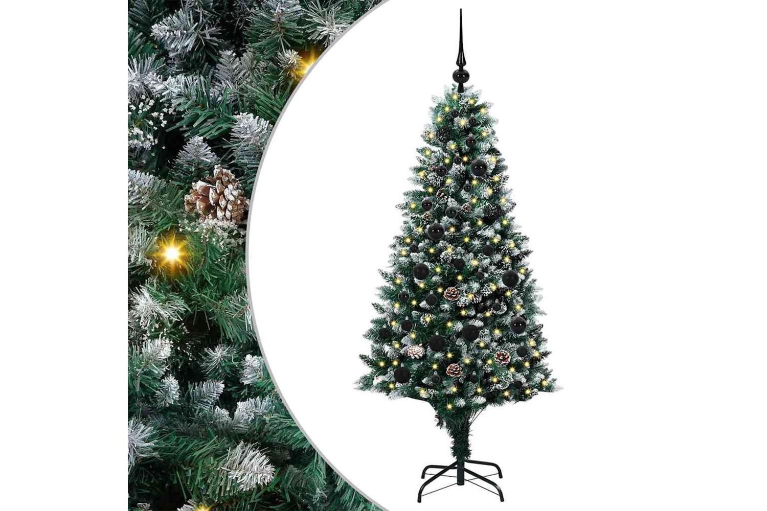 Vidaxl Artificial Christmas Tree With 150 Leds With Stand Green 150 Cm-2
