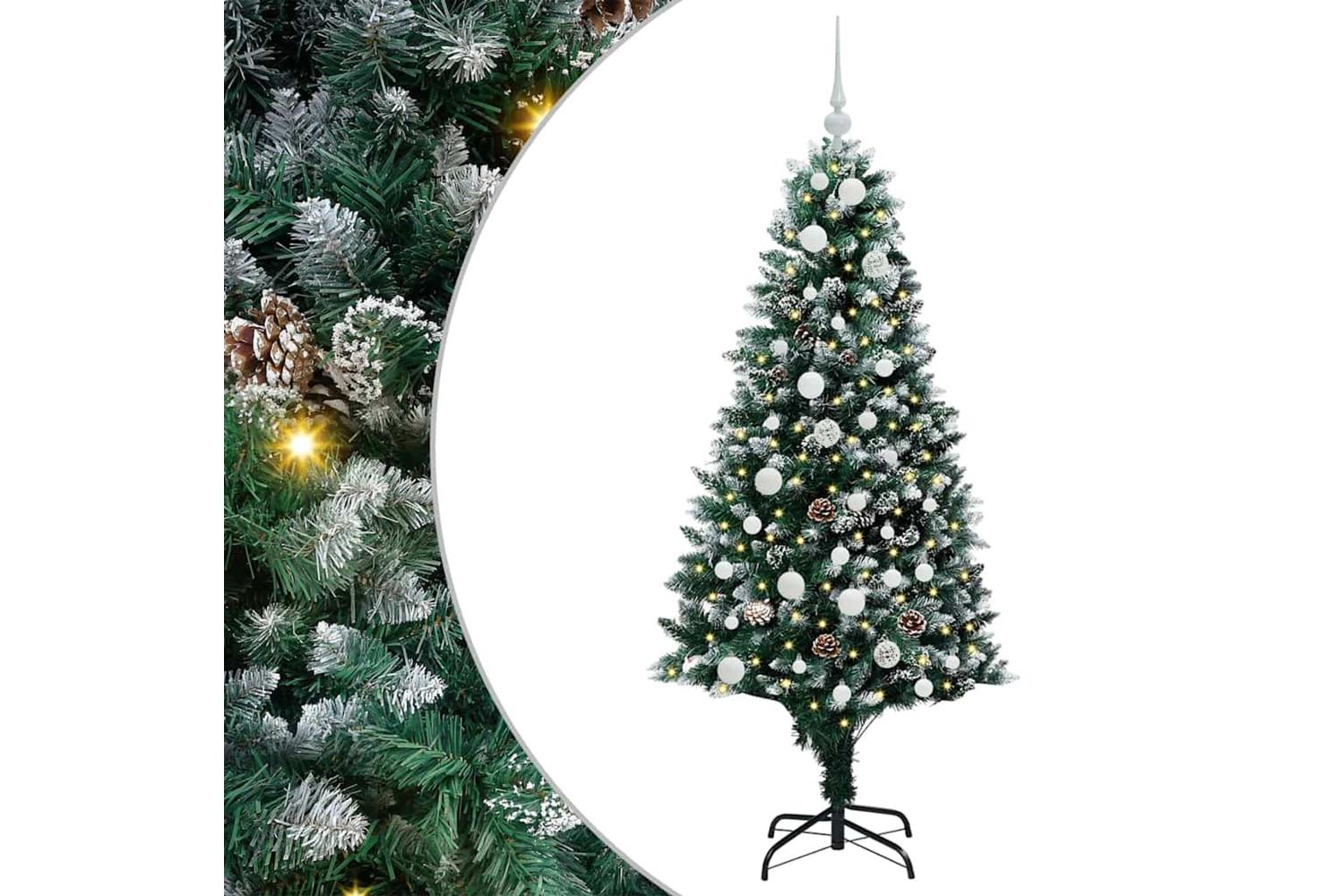 Vidaxl Artificial Christmas Tree With 150 Leds With Stand Green 150 Cm-2