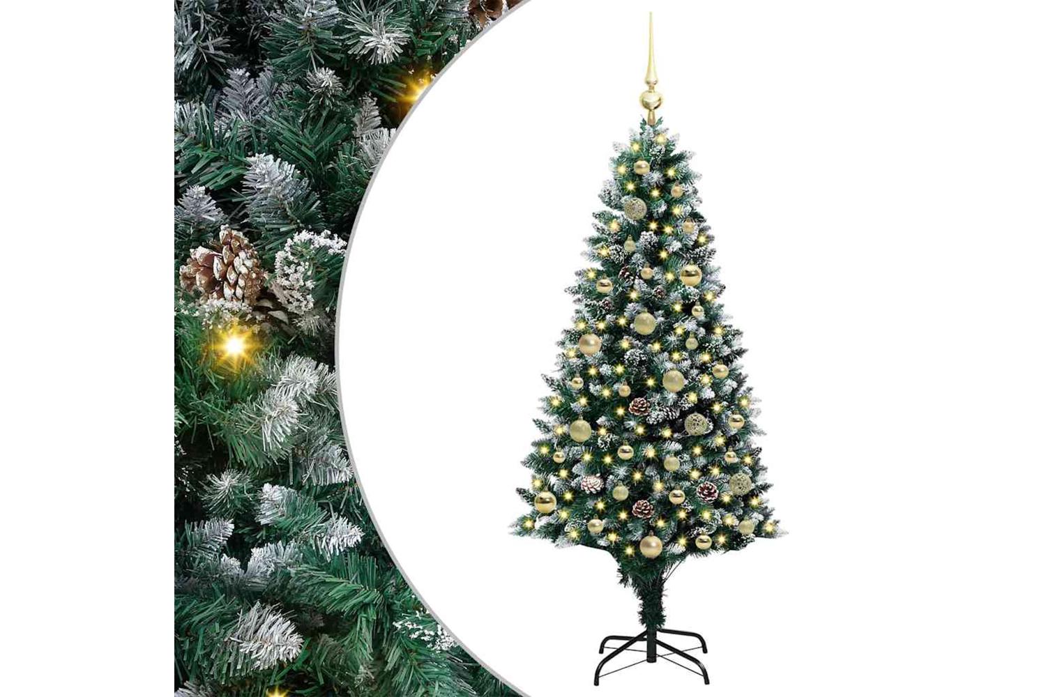 Vidaxl Artificial Christmas Tree With 150 Leds With Stand Green 150 Cm-2