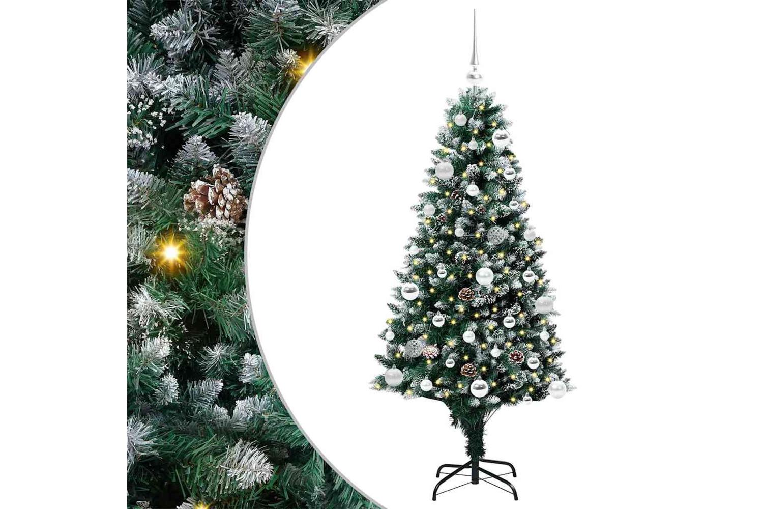 Vidaxl Artificial Christmas Tree With 150 Leds With Stand Green 150 Cm-2