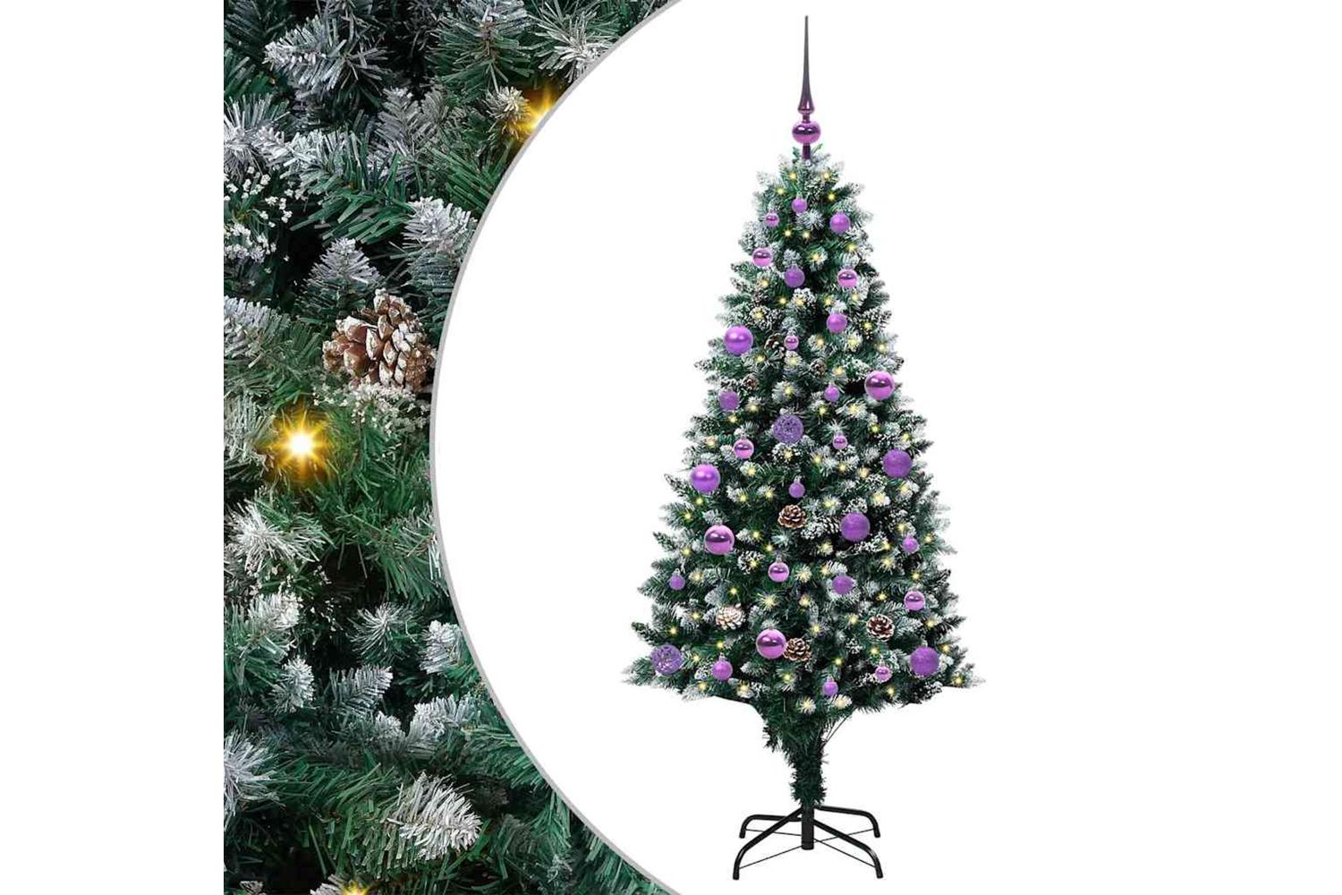 Vidaxl Artificial Christmas Tree With 150 Leds With Stand Green 150 Cm-2