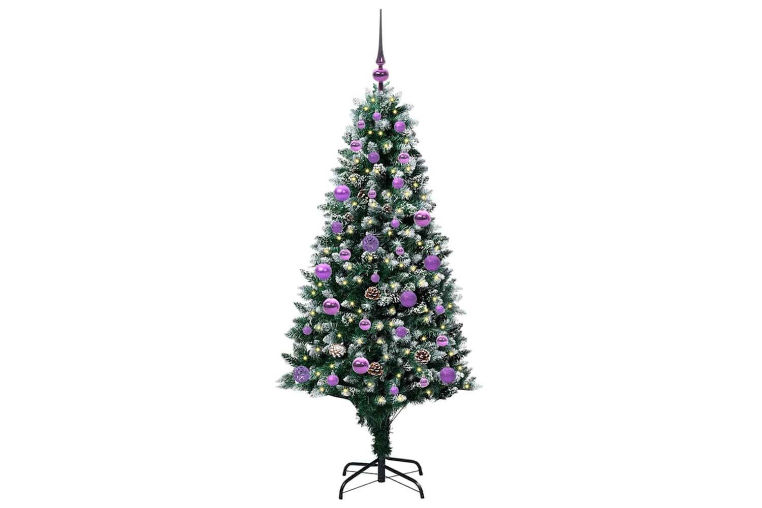 Vidaxl Artificial Christmas Tree With 150 Leds With Stand Green 150 Cm-3