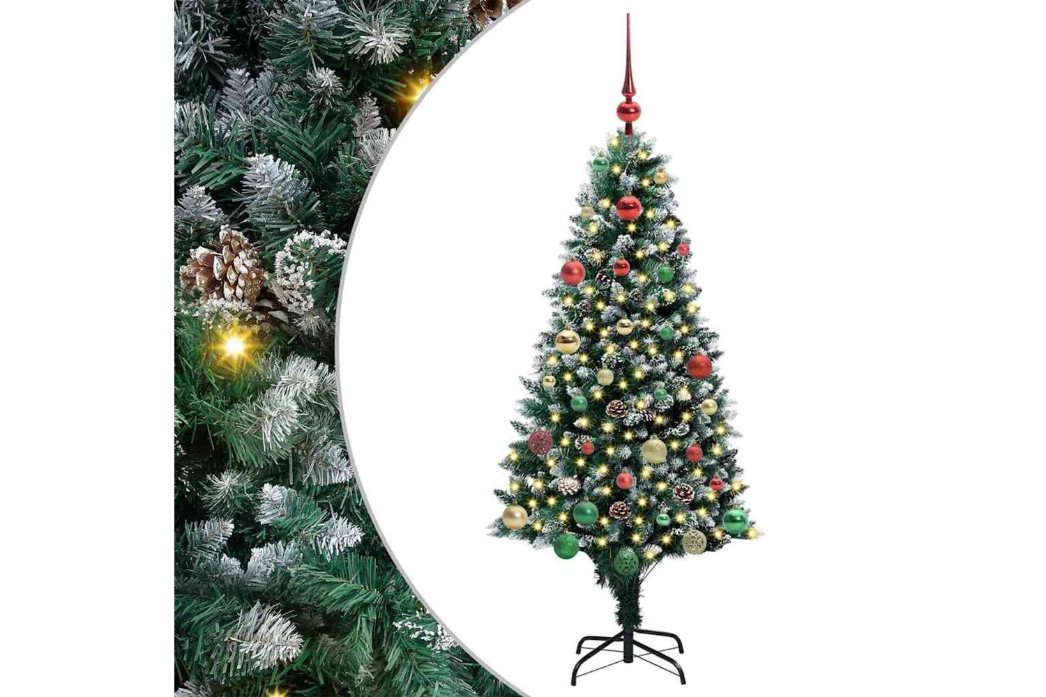 Vidaxl Artificial Christmas Tree With 150 Leds With Stand Green 150 Cm-2