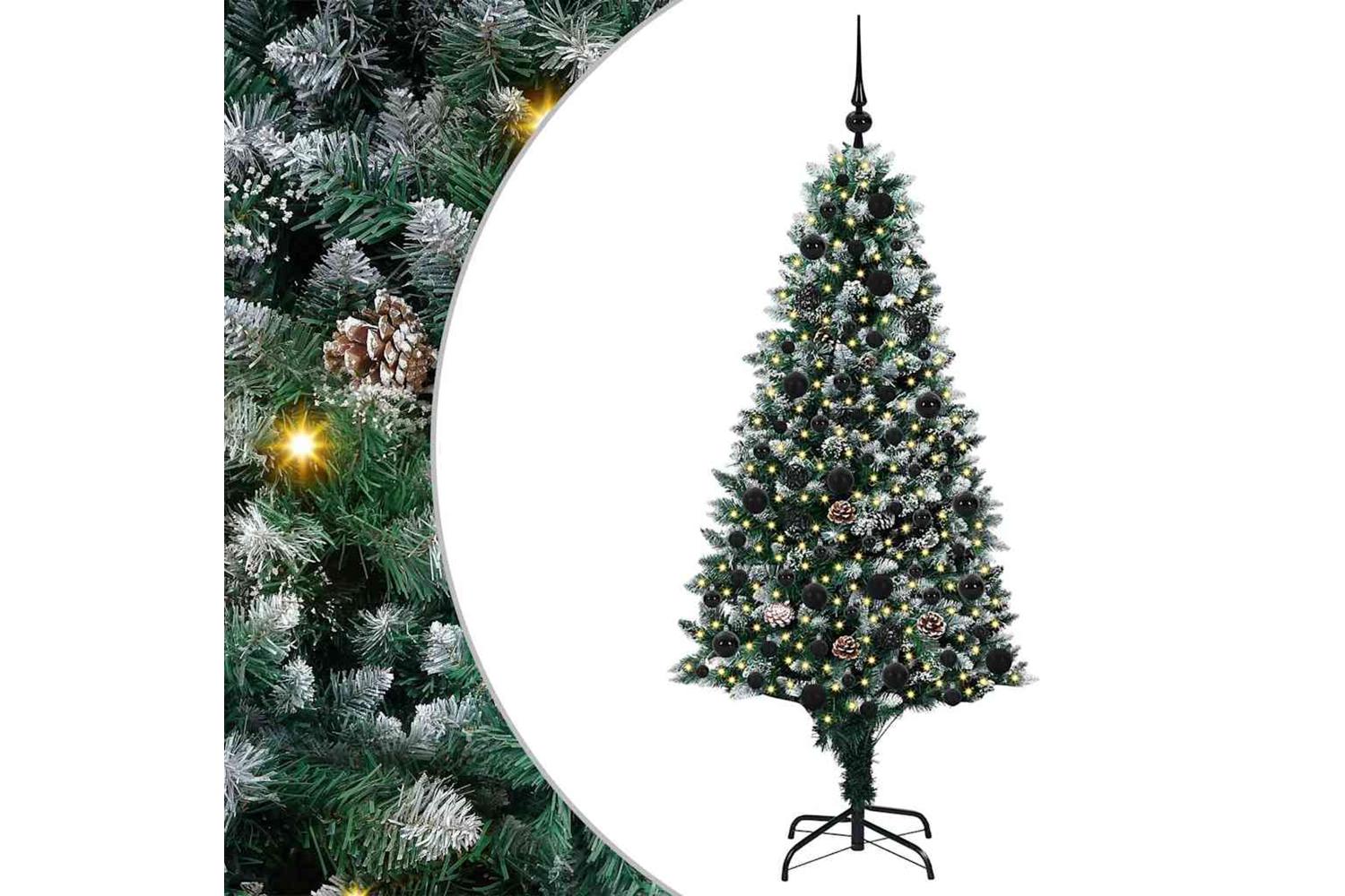 Vidaxl Artificial Christmas Tree With 300 Leds With Stand Green 180 Cm-2