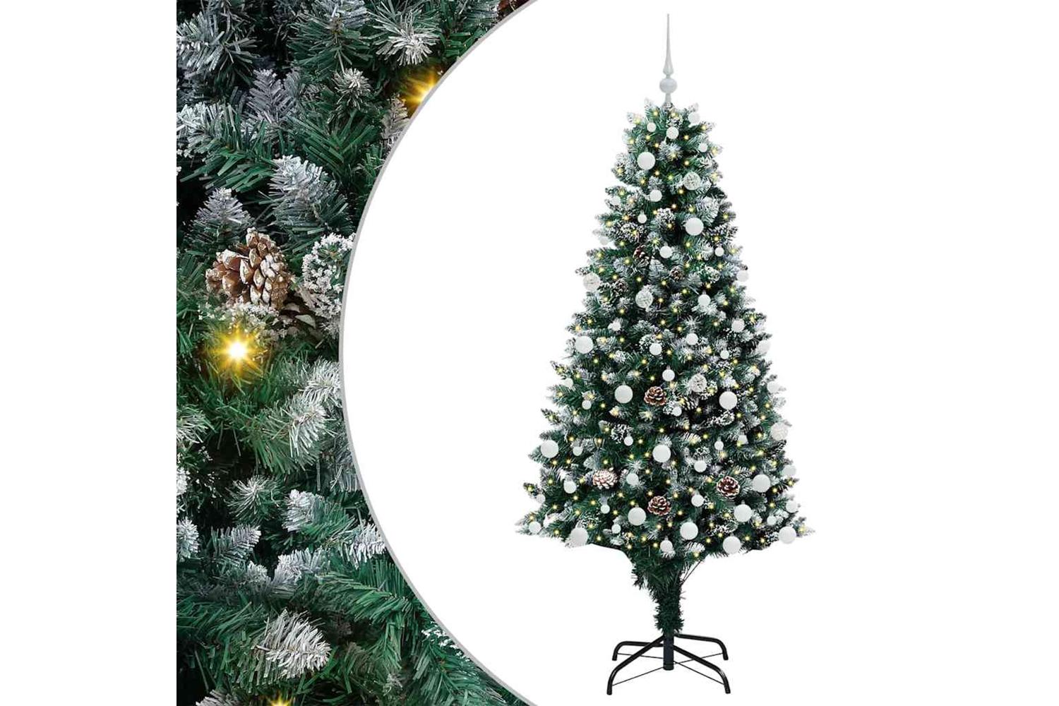 Vidaxl Artificial Christmas Tree With 300 Leds With Stand Green 180 Cm-2