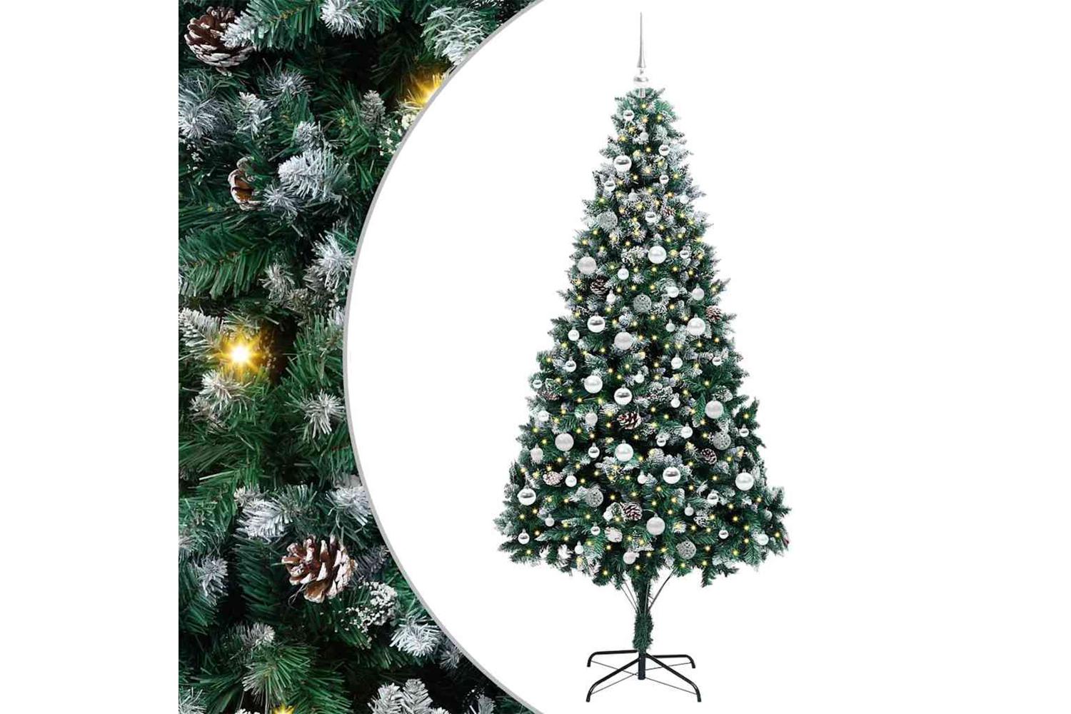 Vidaxl Artificial Christmas Tree With 300 Leds With Stand Green 210 Cm-2