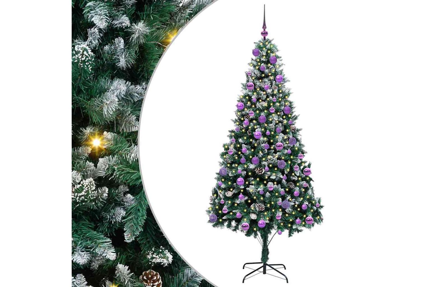 Vidaxl Artificial Christmas Tree With 300 Leds With Stand Green 210 Cm-2