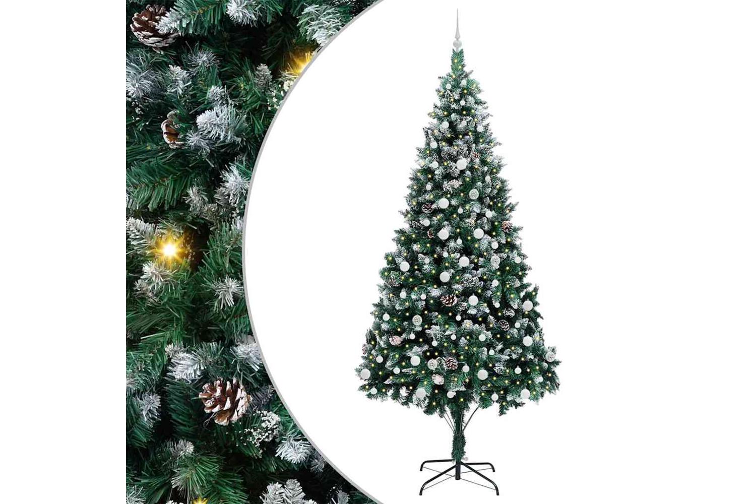 Vidaxl Artificial Christmas Tree With 300 Leds With Stand Green 240 Cm