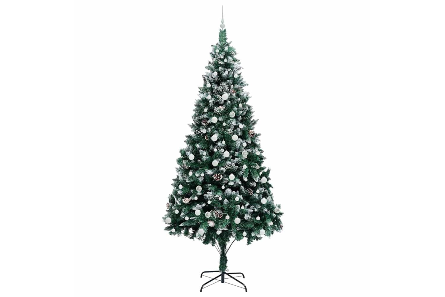 Vidaxl Artificial Christmas Tree With 300 Leds With Stand Green 240 Cm-4