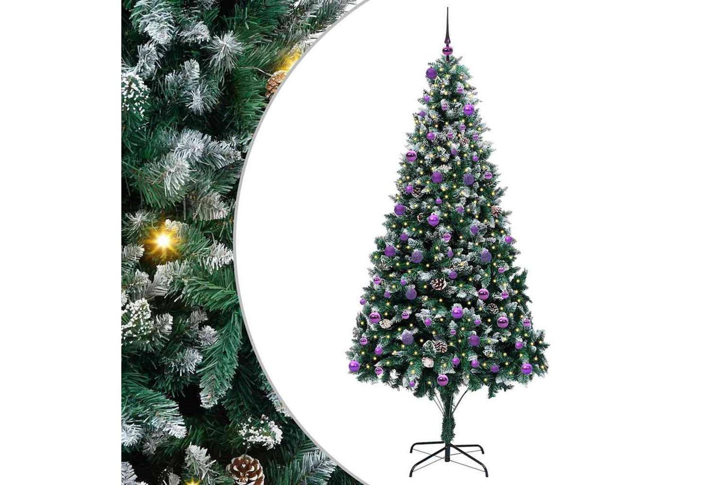 Vidaxl Artificial Christmas Tree With 300 Leds With Stand Green 240 Cm-2