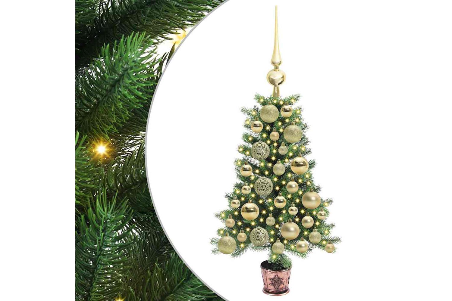 Vidaxl Christmas Tree With 150 Leds With Stand Green 65 Cm Pe-2
