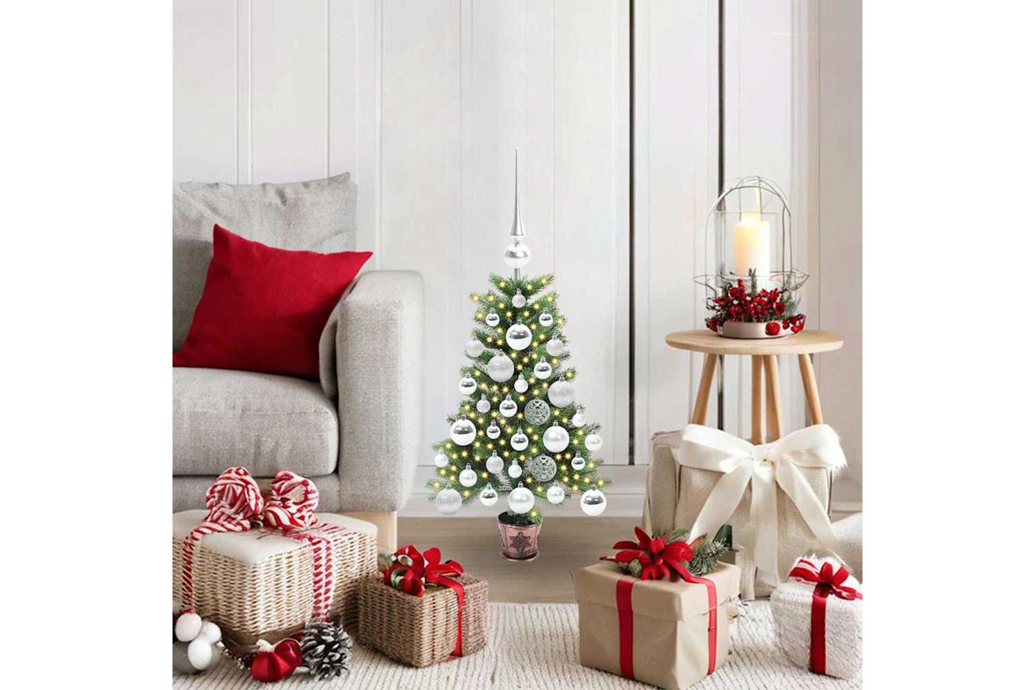 Vidaxl Christmas Tree With 150 Leds With Stand Green 65 Cm Pe-3