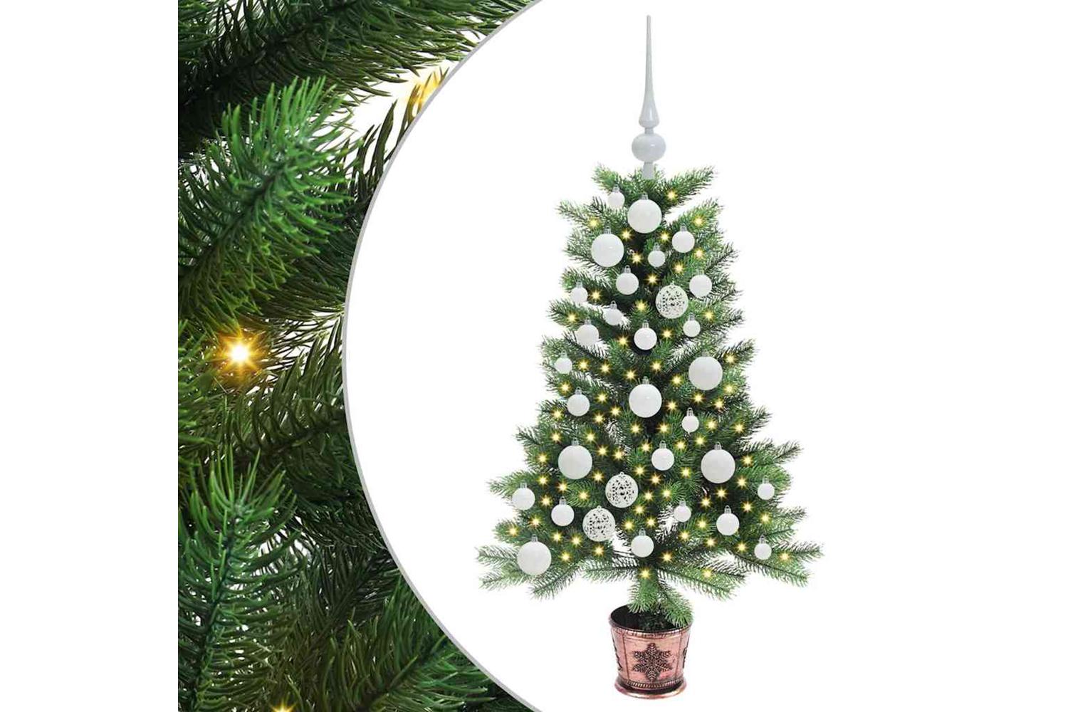 Vidaxl Christmas Tree With 150 Leds With Stand Green 90 Cm Pe-2