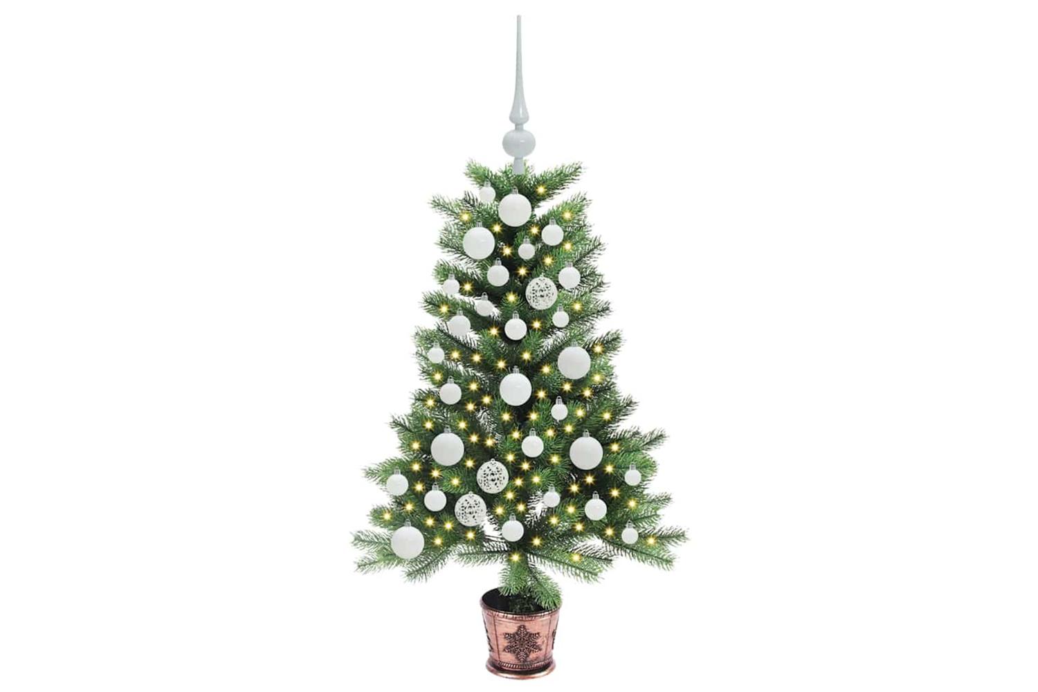 Vidaxl Christmas Tree With 150 Leds With Stand Green 90 Cm Pe-3