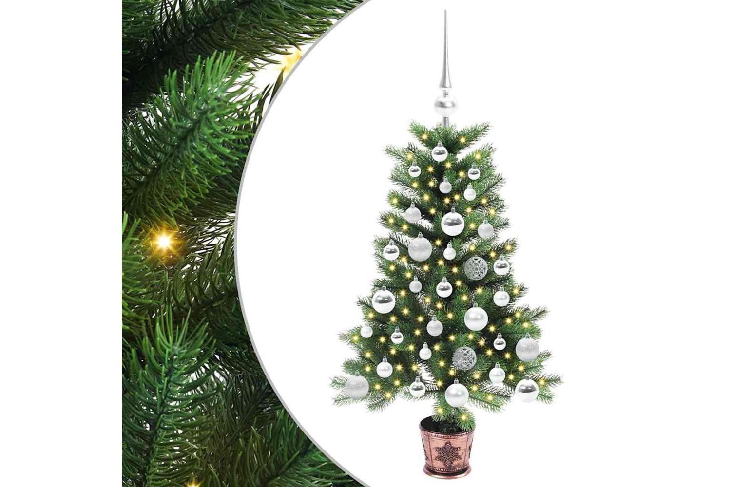 Vidaxl Christmas Tree With 150 Leds With Stand Green 90 Cm Pe