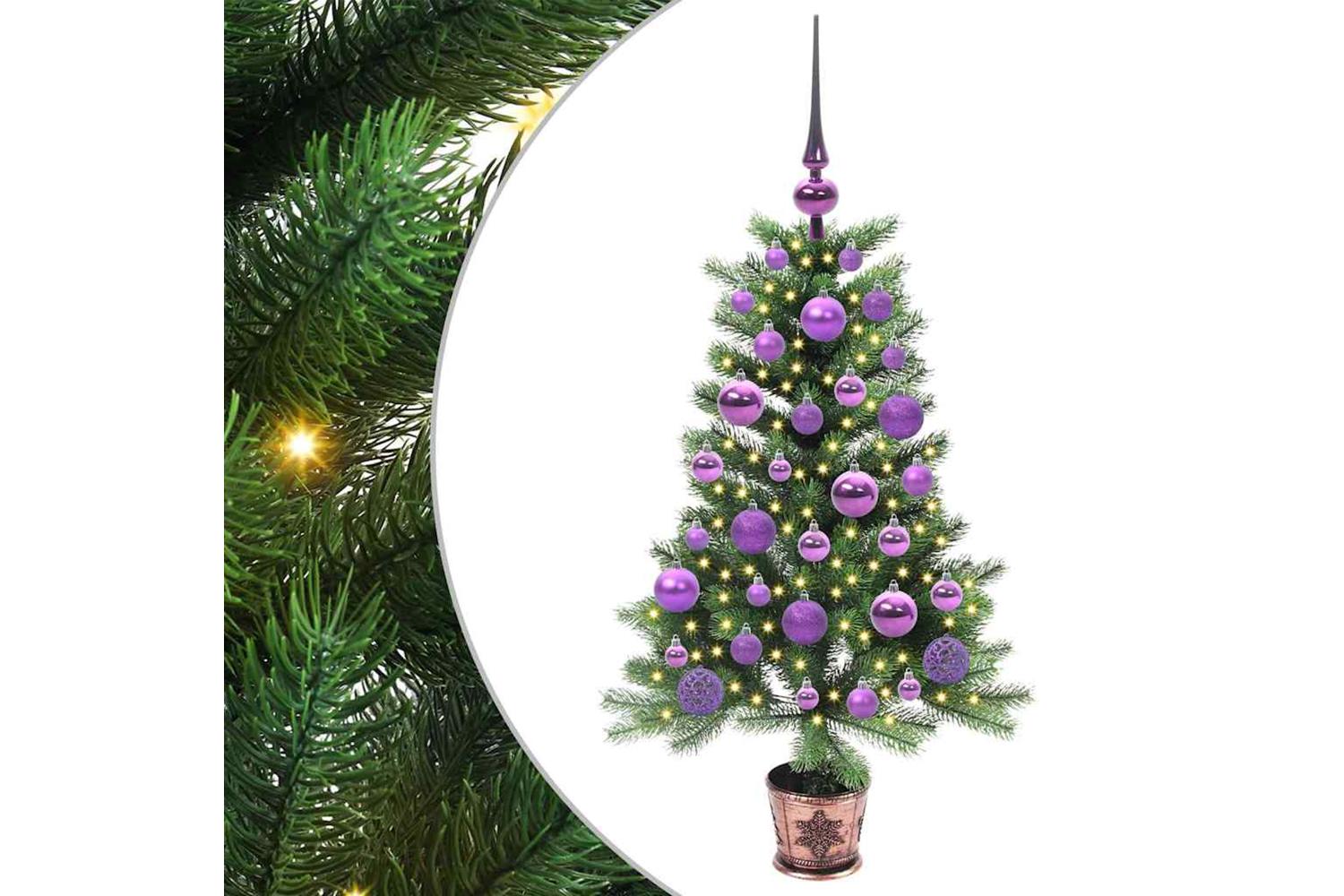 Vidaxl Christmas Tree With 150 Leds With Stand Green 90 Cm Pe-2