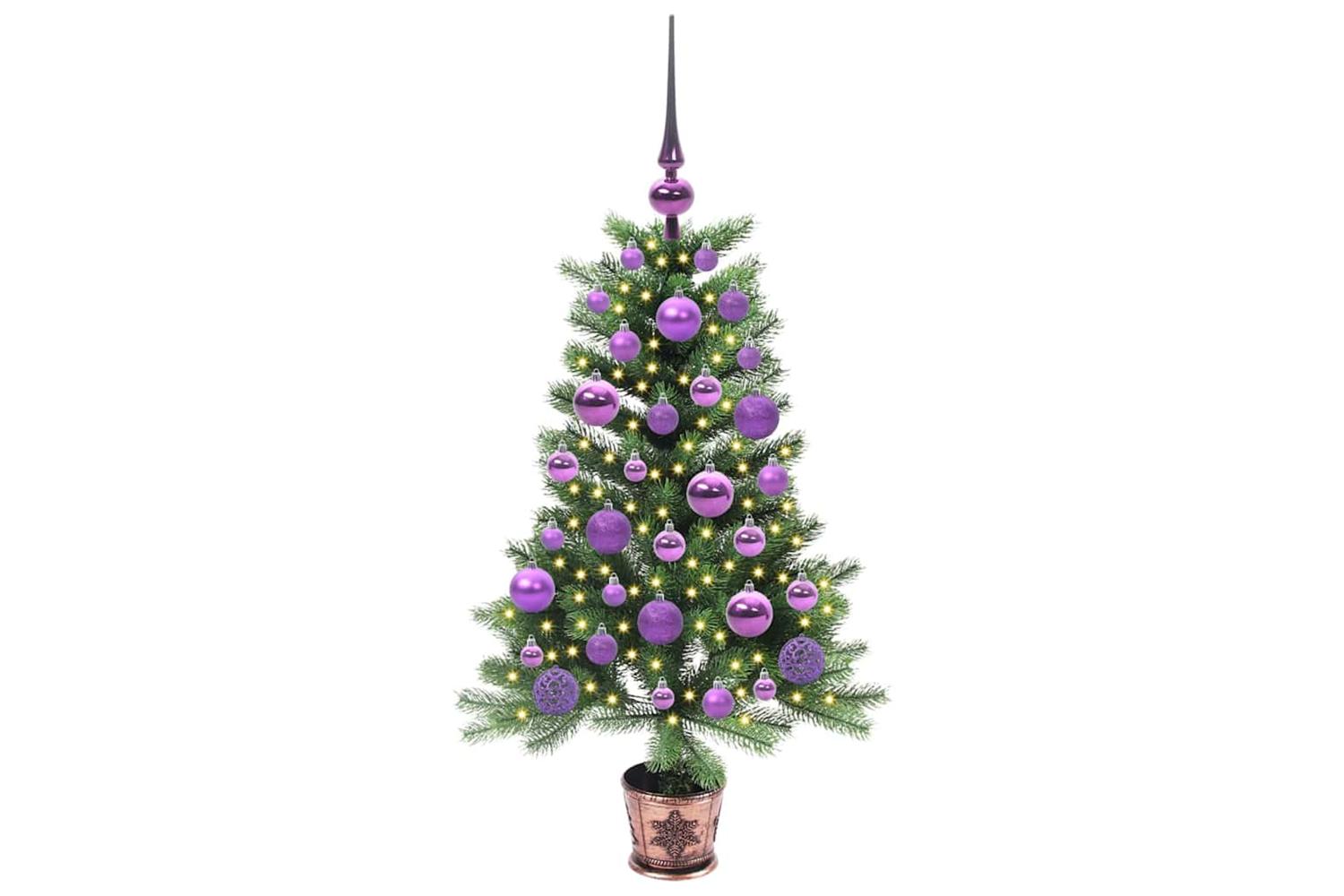 Vidaxl Christmas Tree With 150 Leds With Stand Green 90 Cm Pe-3