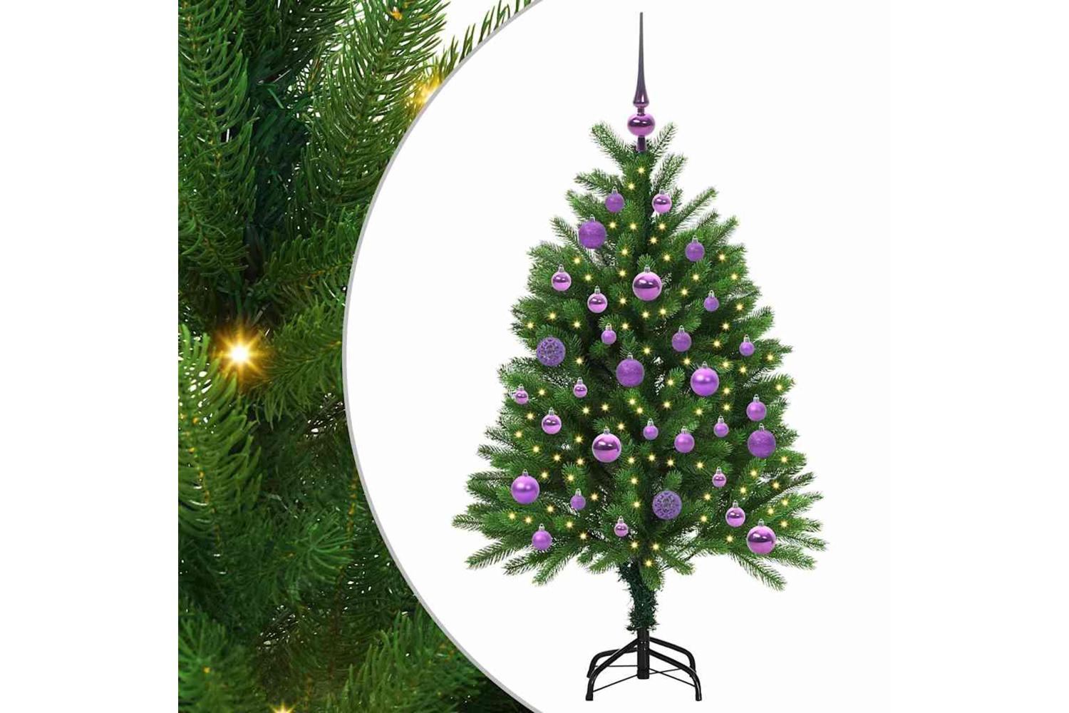 Vidaxl Christmas Tree With 150 Leds With Stand Green 120 Cm Pe-2