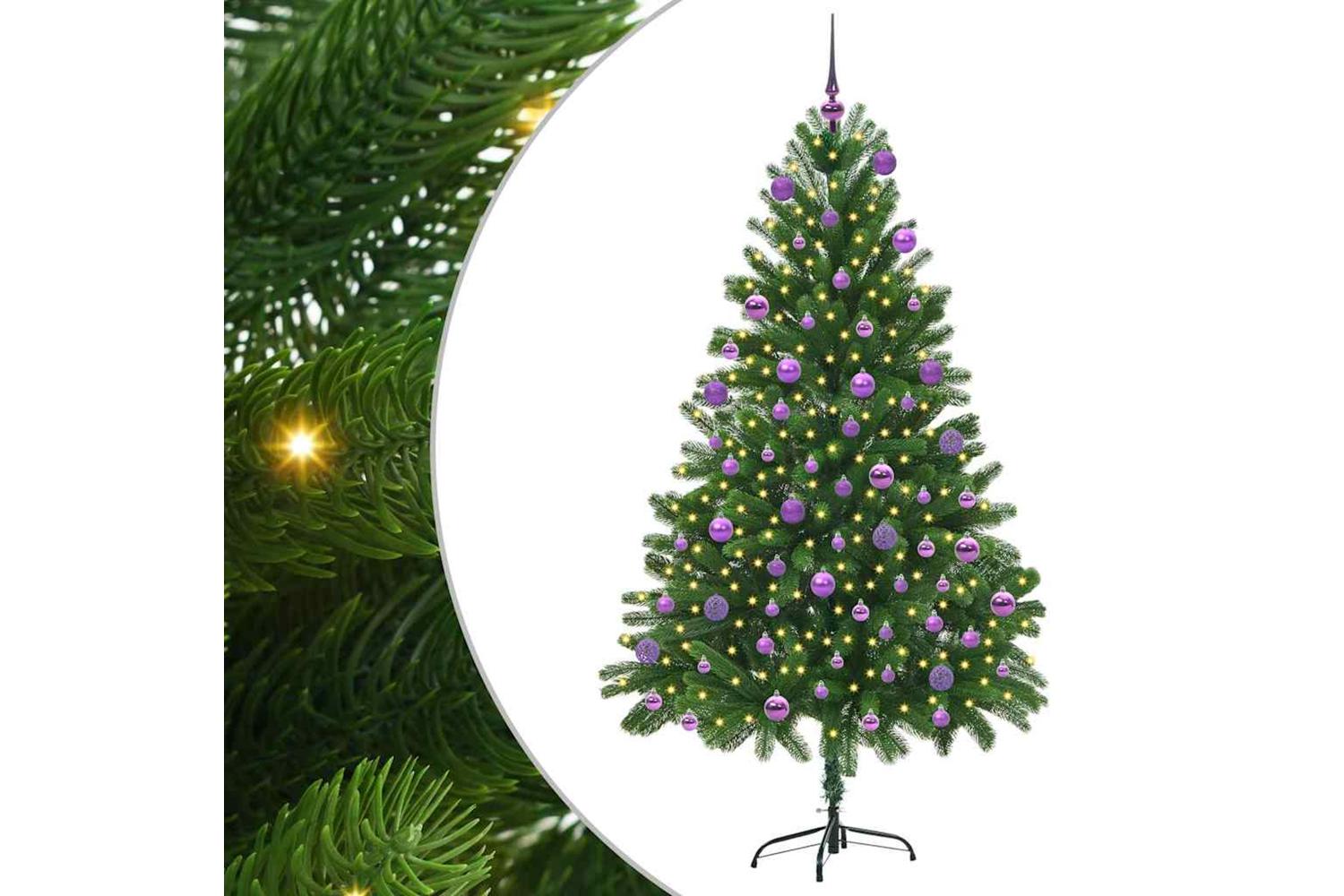 Vidaxl Christmas Tree With 300 Leds With Stand Green 180 Cm Pe-2