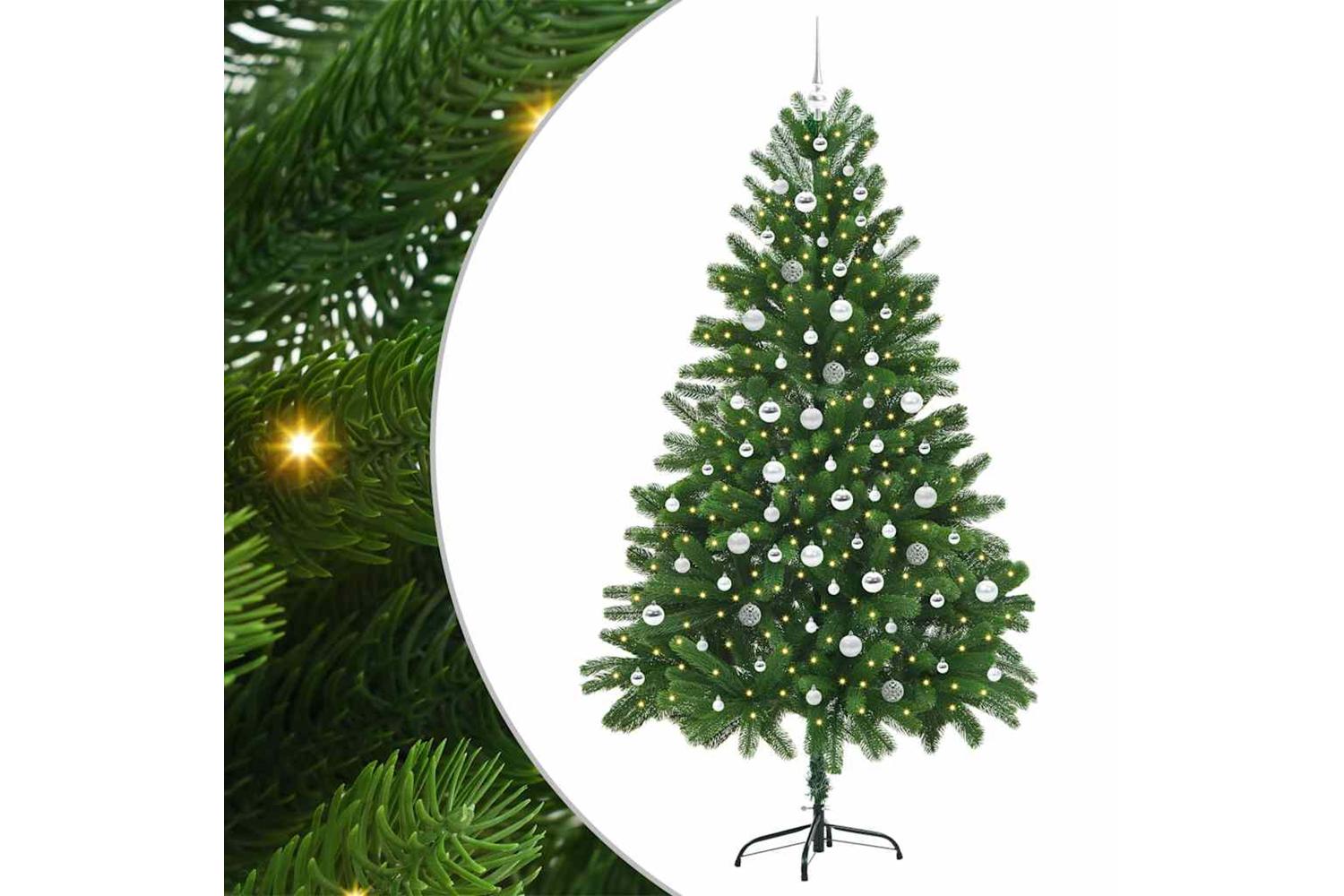 Vidaxl Christmas Tree With 300 Leds With Stand Green 210 Cm Pe-2