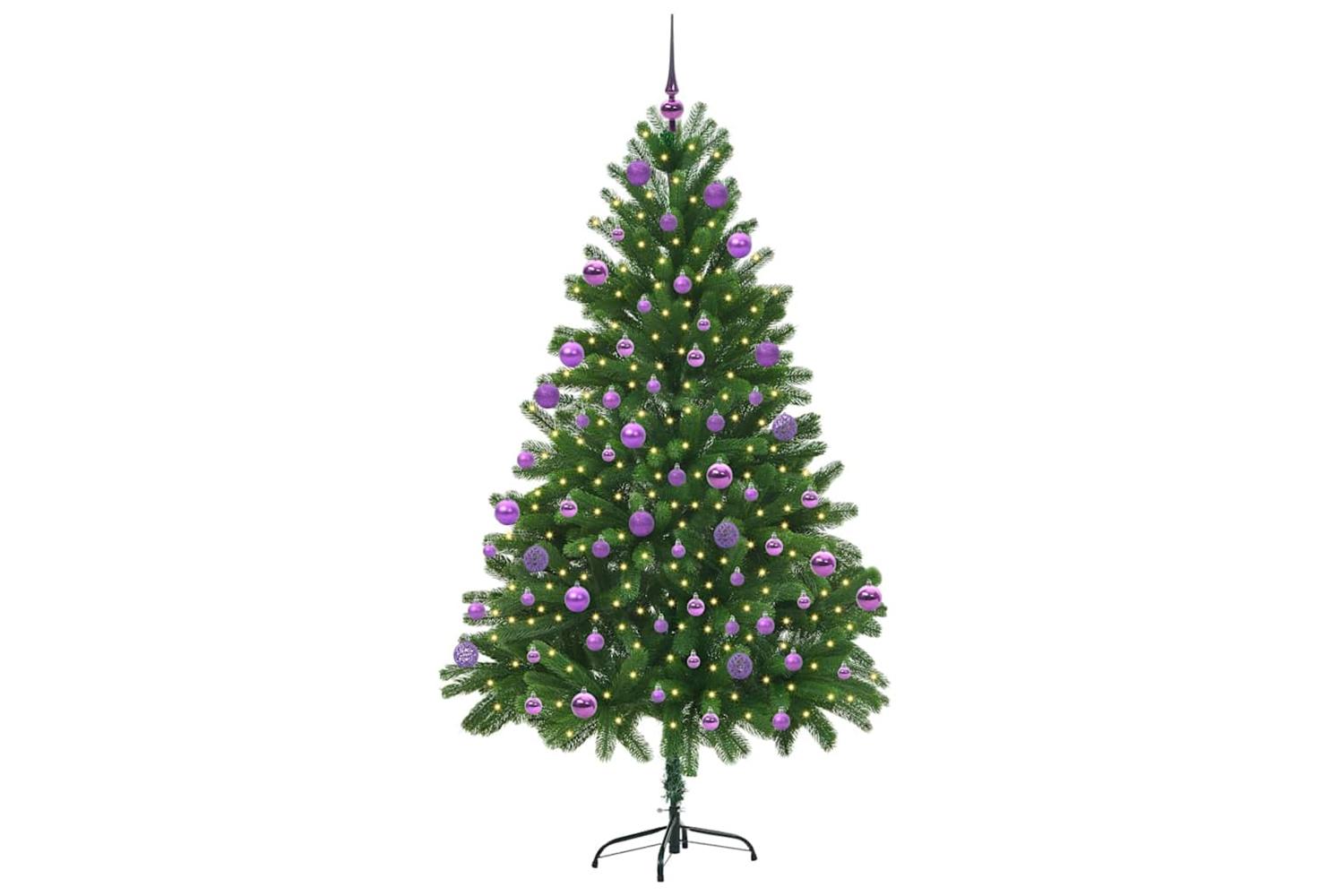 Vidaxl Christmas Tree With 300 Leds With Stand Green 210 Cm Pe-3