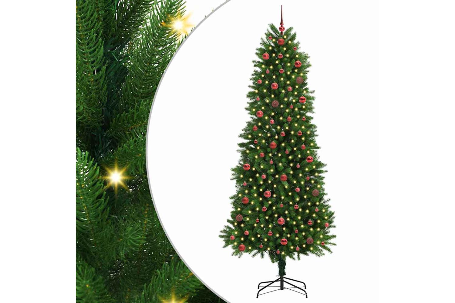 Vidaxl Christmas Tree With 300 Leds With Stand Green 240 Cm Pe-2