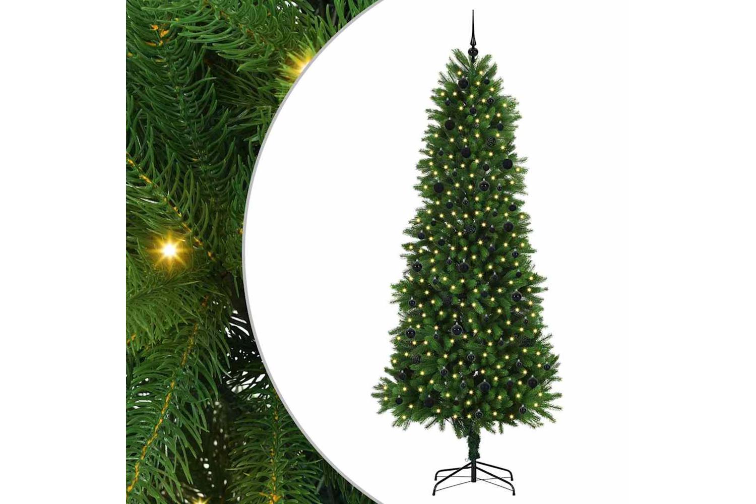 Vidaxl Christmas Tree With 300 Leds With Stand Green 240 Cm Pe-2