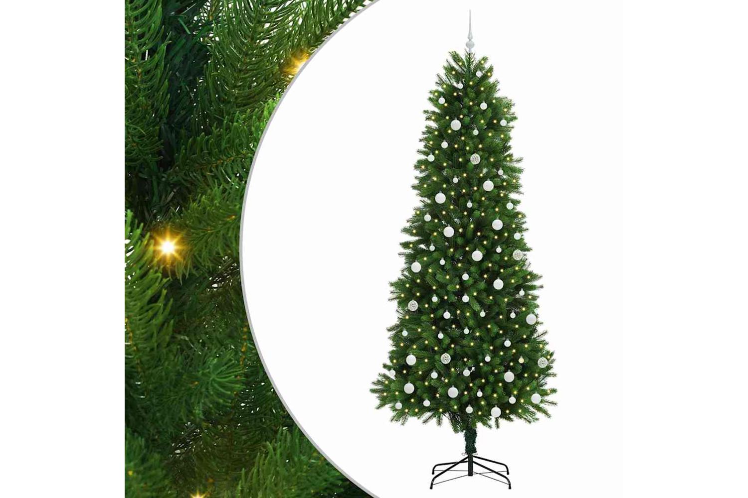 Vidaxl Christmas Tree With 300 Leds With Stand Green 240 Cm Pe-2