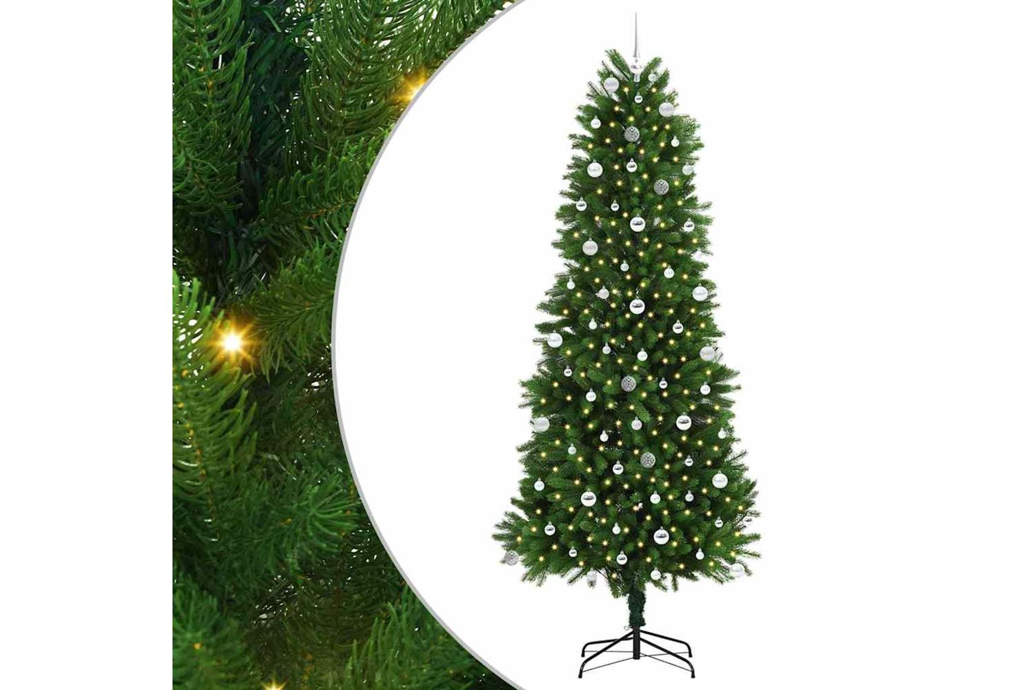 Vidaxl Christmas Tree With 300 Leds With Stand Green 240 Cm Pe-2
