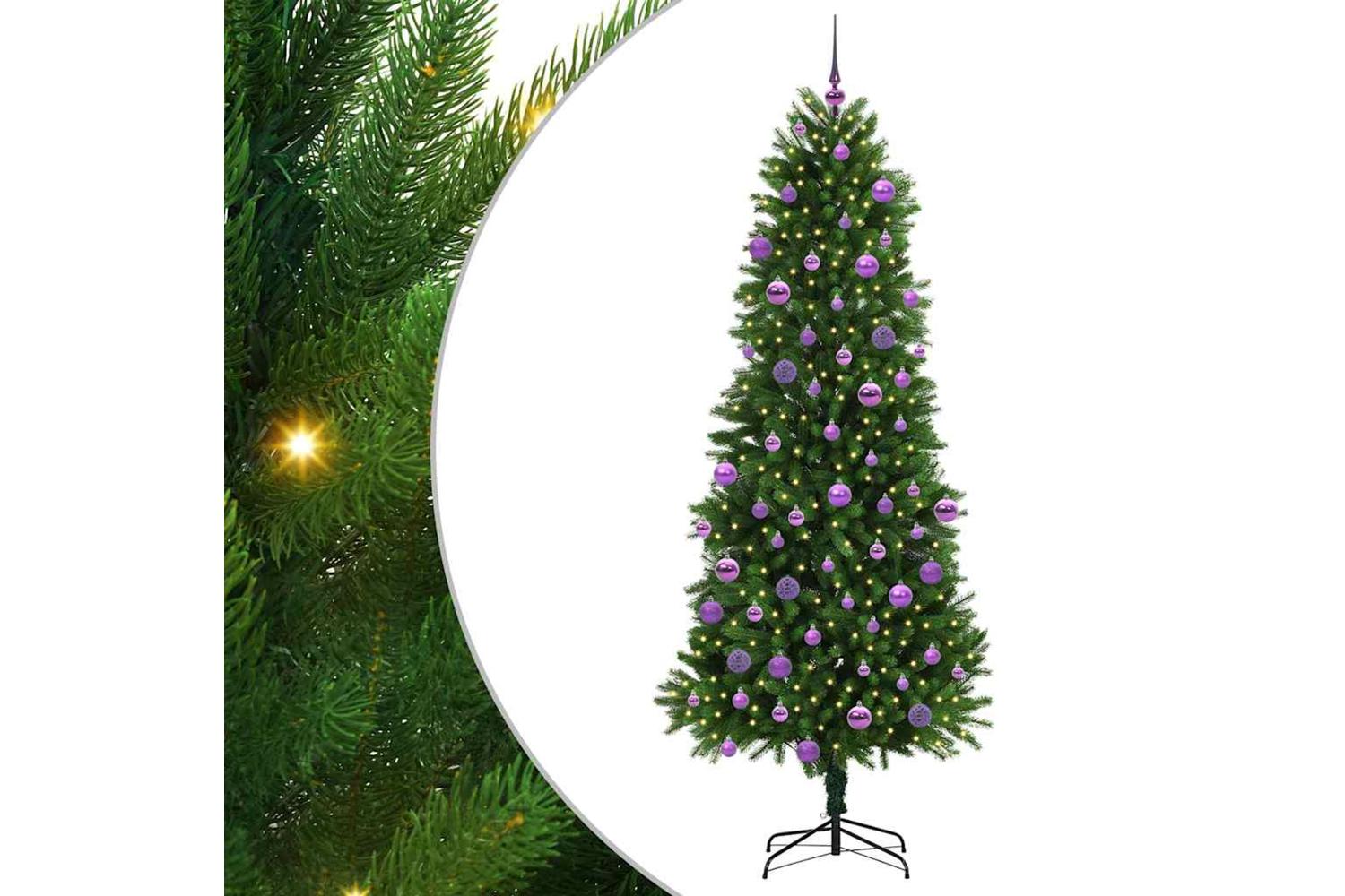 Vidaxl Christmas Tree With 300 Leds With Stand Green 240 Cm Pe-2