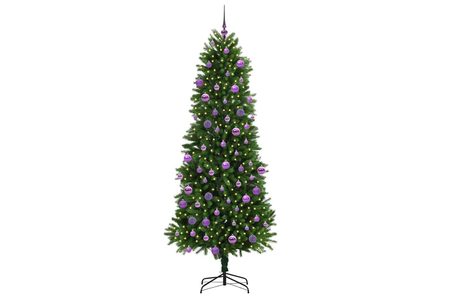 Vidaxl Christmas Tree With 300 Leds With Stand Green 240 Cm Pe-3
