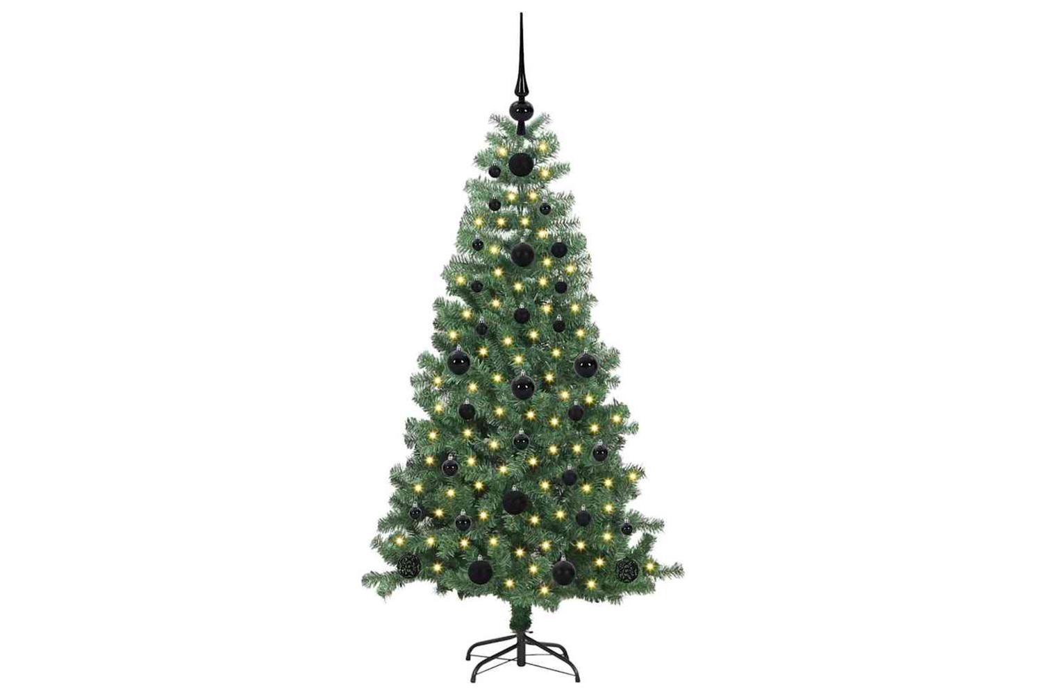 Vidaxl Christmas Tree With 150 Leds With Stand Green 120 Cm Pvc-3