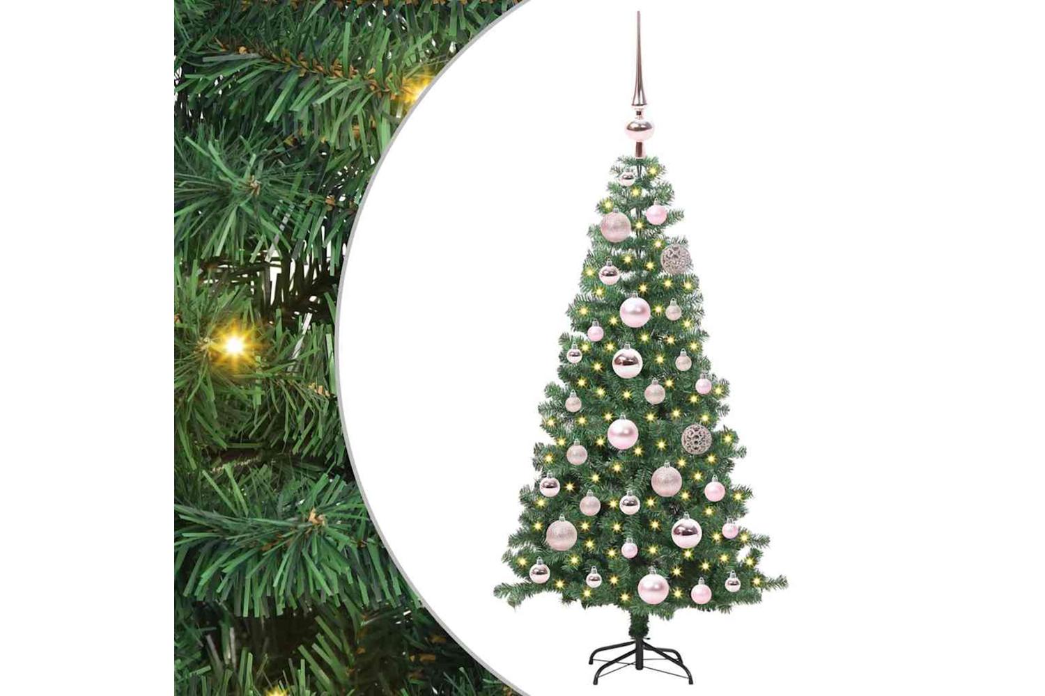 Vidaxl Christmas Tree With 150 Leds With Stand Green 120 Cm Pvc-2