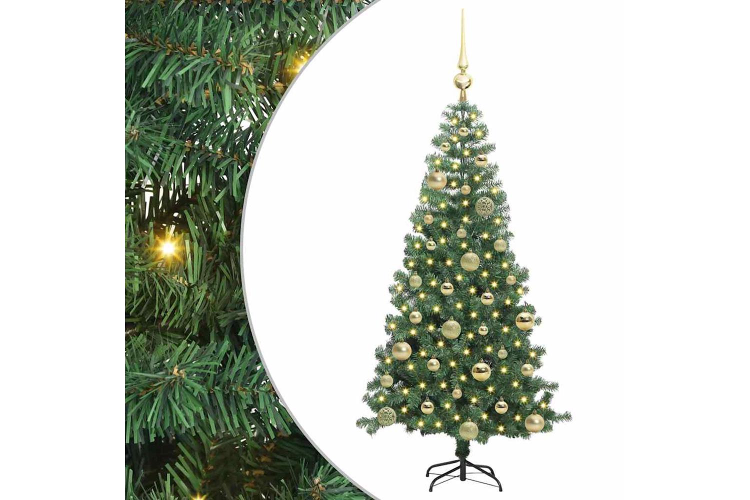 Vidaxl Christmas Tree With 150 Leds With Stand Green 120 Cm Pvc-2