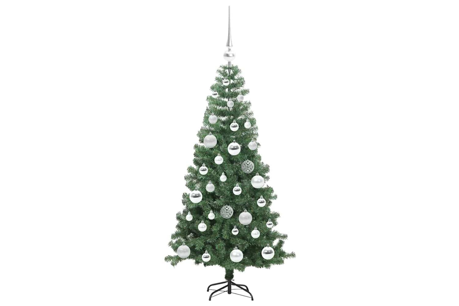 Vidaxl Christmas Tree With 150 Leds With Stand Green 120 Cm Pvc-4