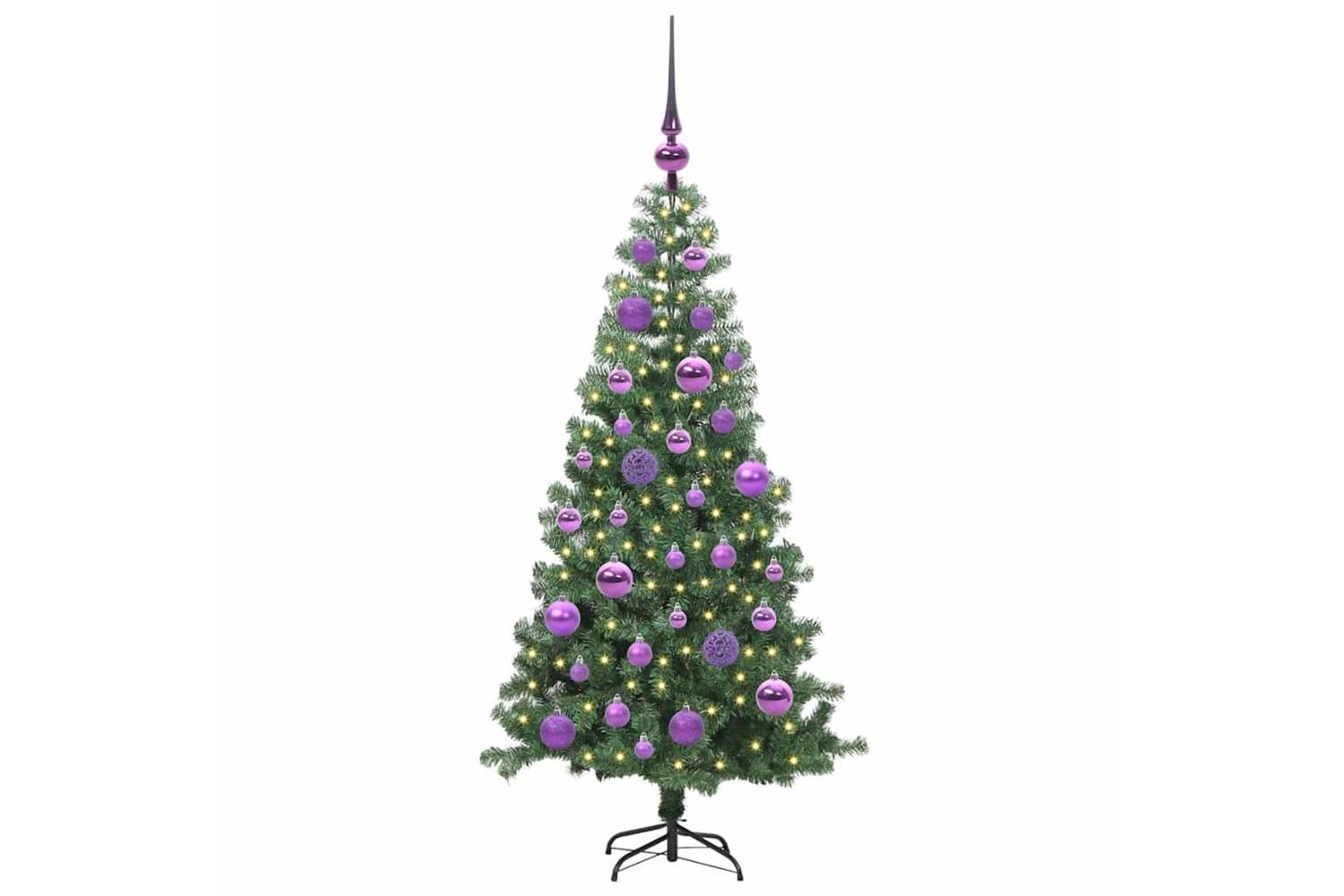 Vidaxl Christmas Tree With 150 Leds With Stand Green 120 Cm Pvc-3