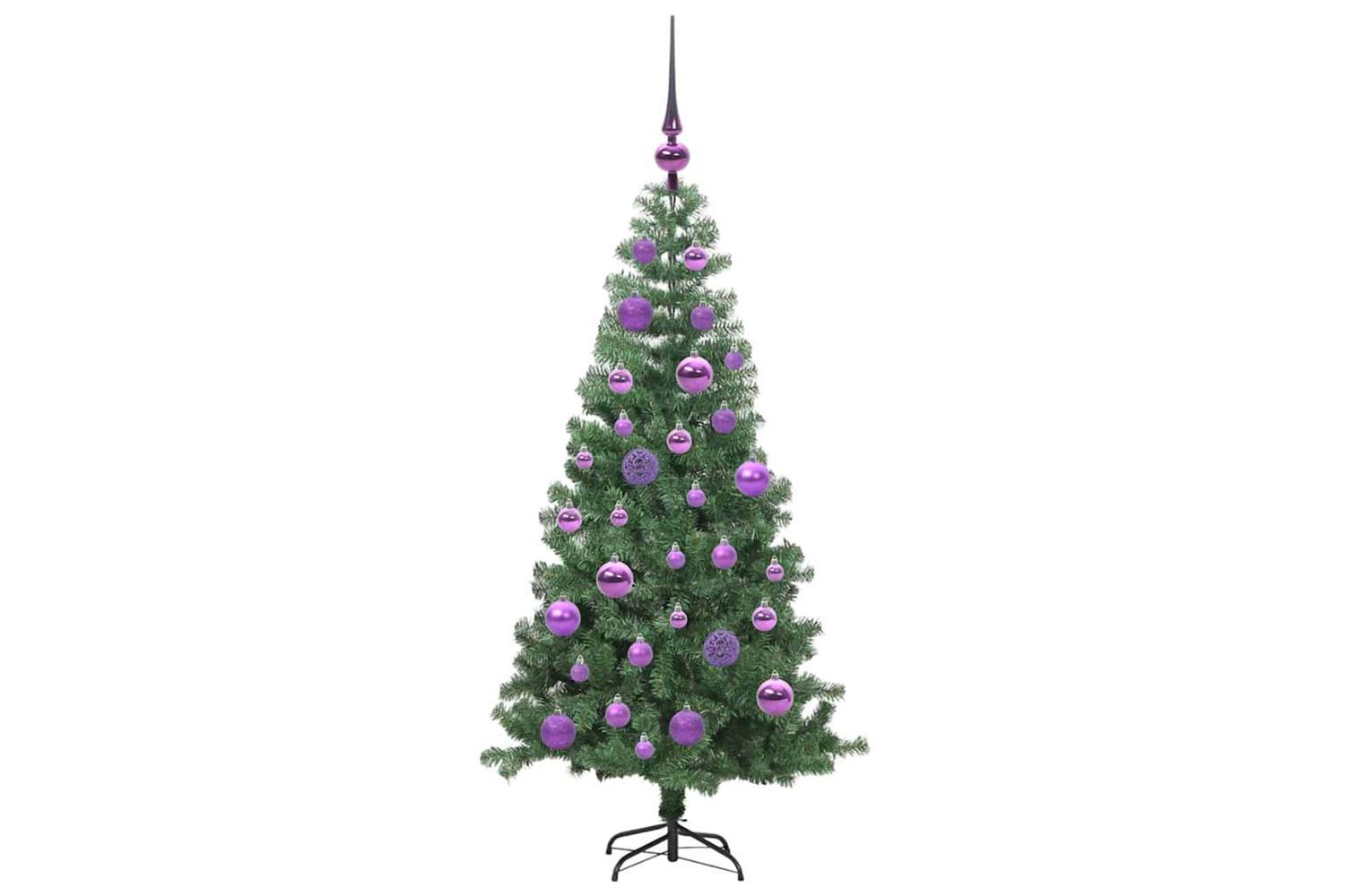 Vidaxl Christmas Tree With 150 Leds With Stand Green 120 Cm Pvc-4
