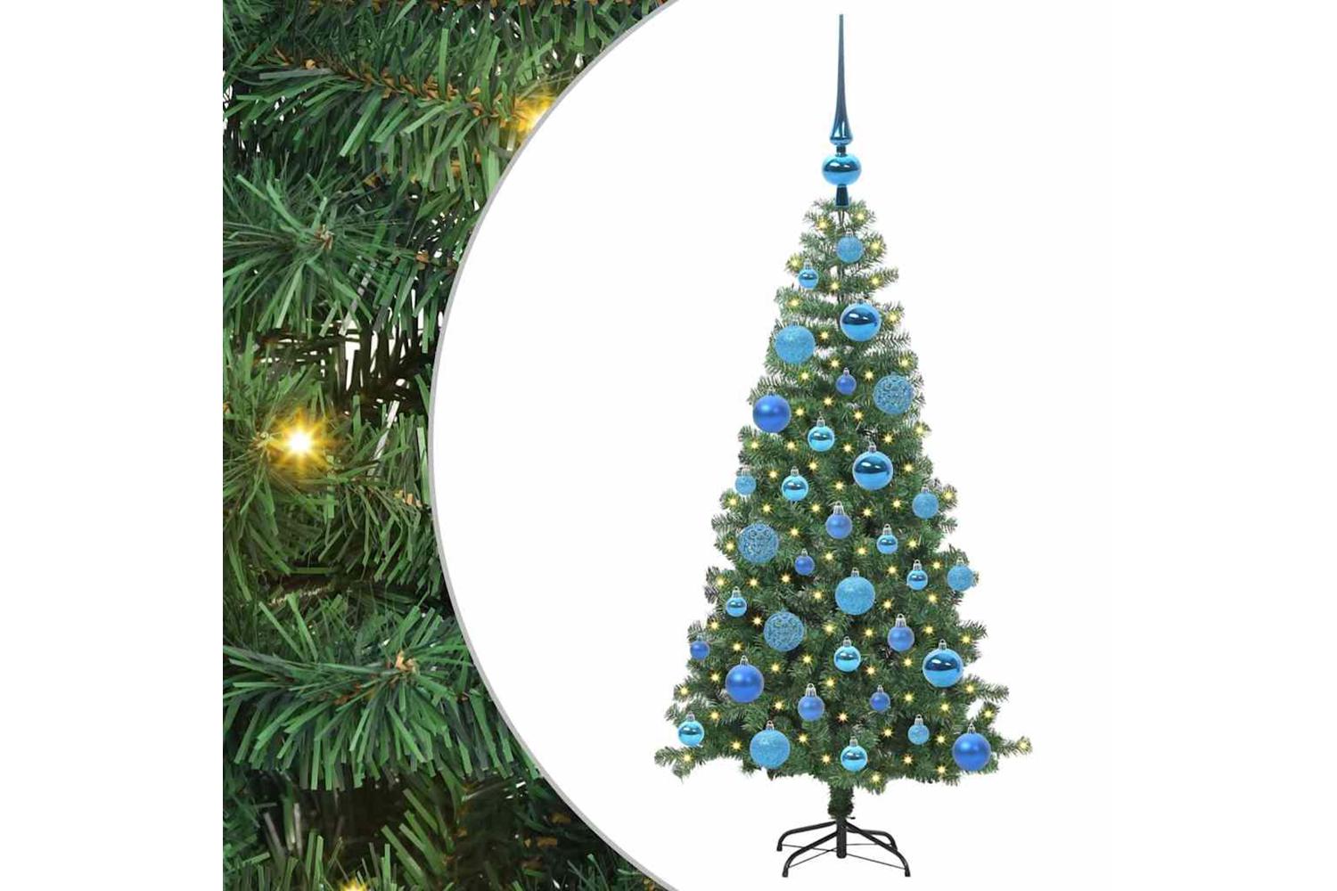 Vidaxl Christmas Tree With 150 Leds With Stand Green 120 Cm Pvc-2