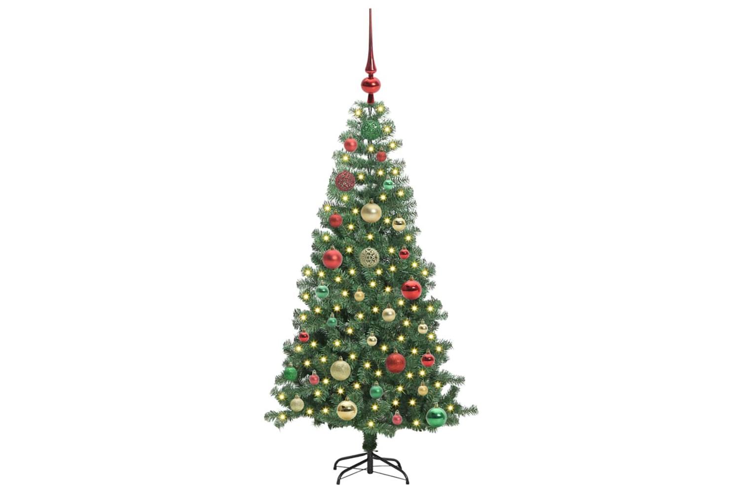 Vidaxl Christmas Tree With 150 Leds With Stand Green 120 Cm Pvc-3