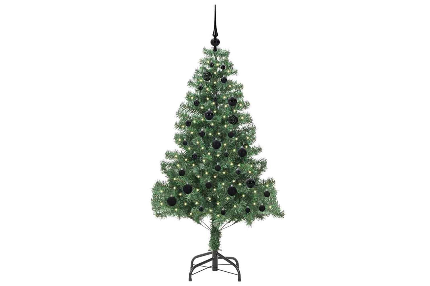 Vidaxl Christmas Tree With 150 Leds With Stand Green 150 Cm Pvc-3