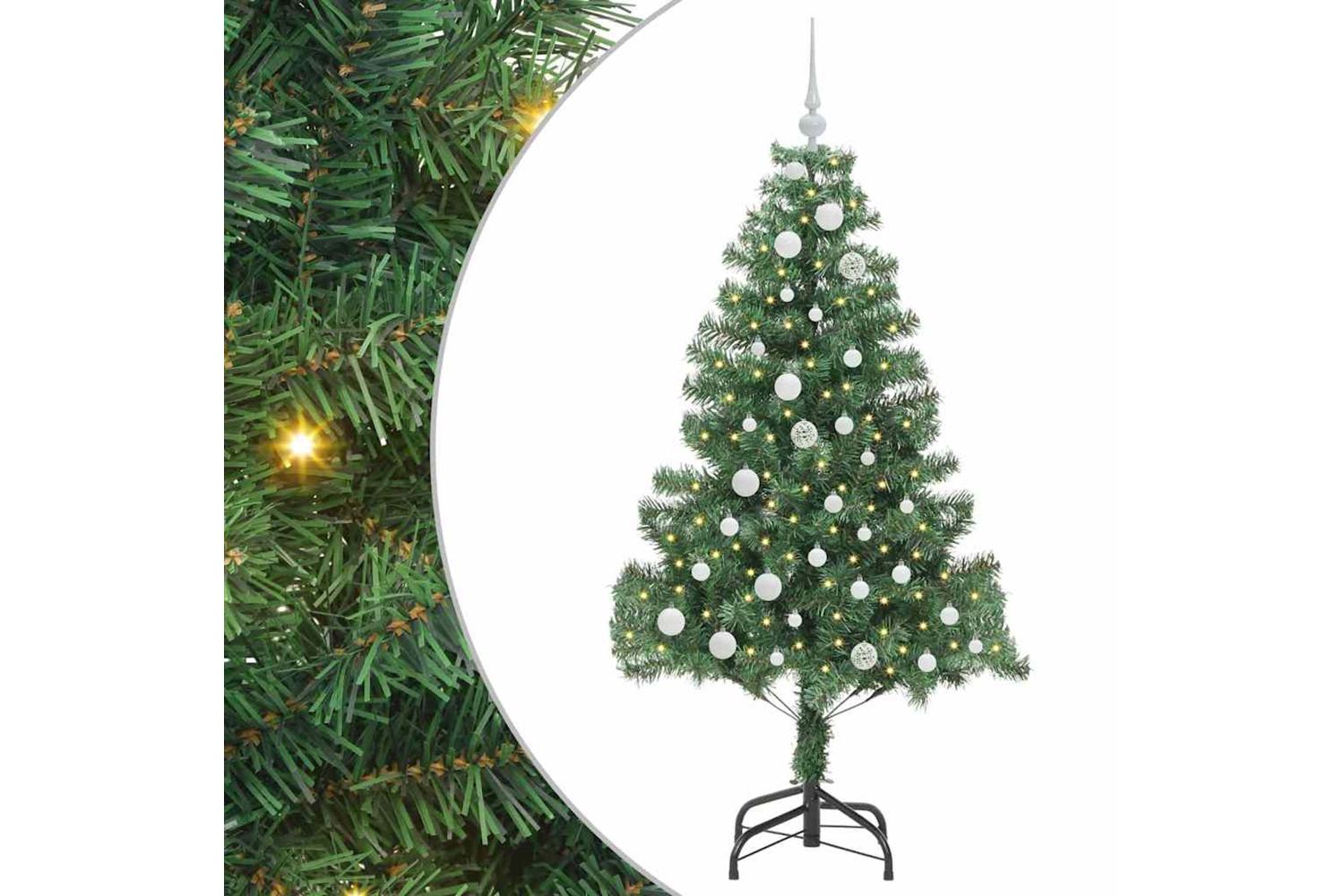 Vidaxl Christmas Tree With 150 Leds With Stand Green 150 Cm Pvc-2
