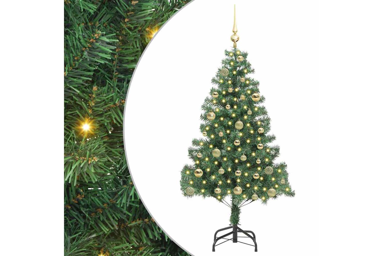 Vidaxl Christmas Tree With 150 Leds With Stand Green 150 Cm Pvc-2