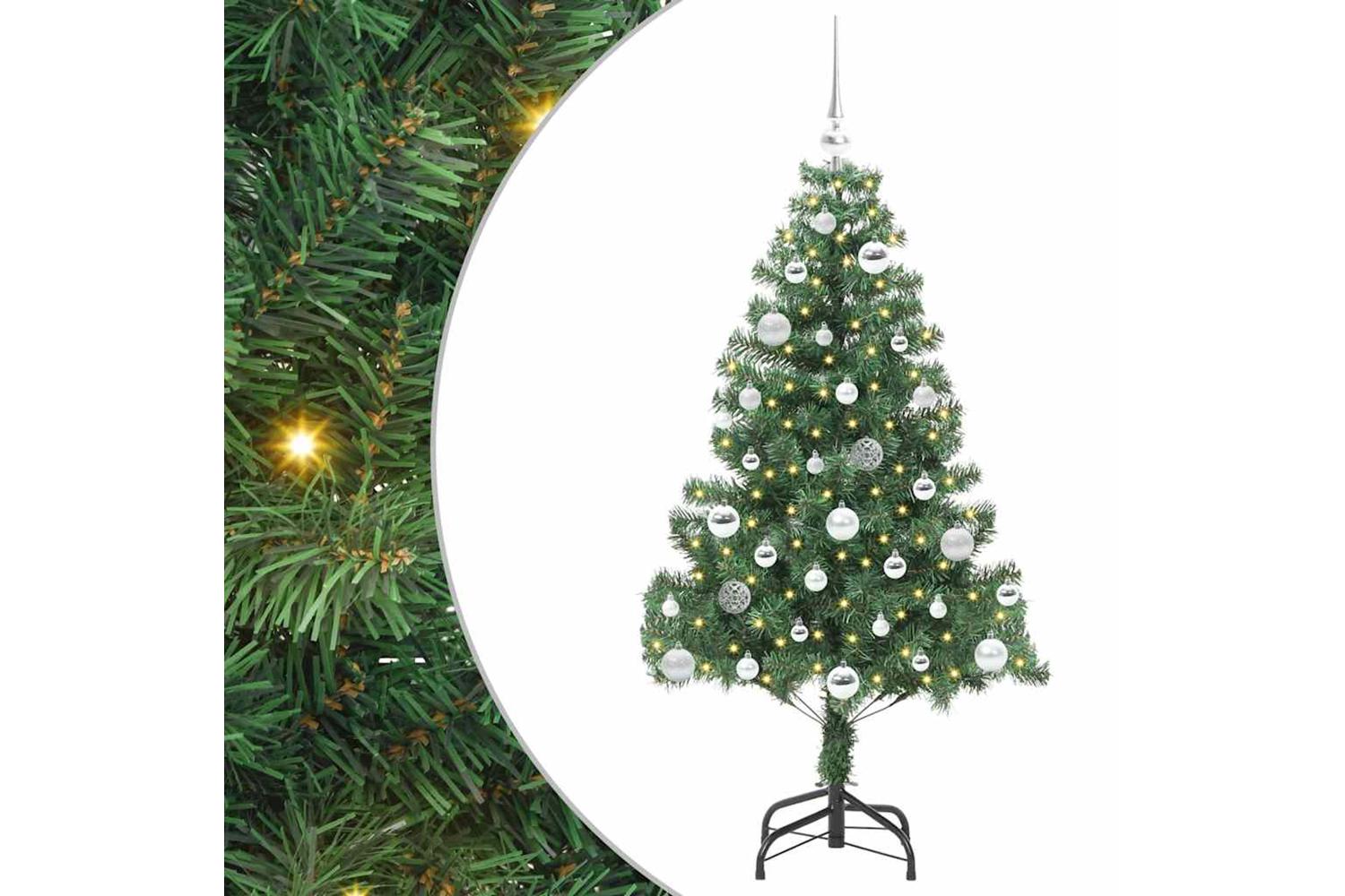 Vidaxl Christmas Tree With 150 Leds With Stand Green 150 Cm Pvc-2
