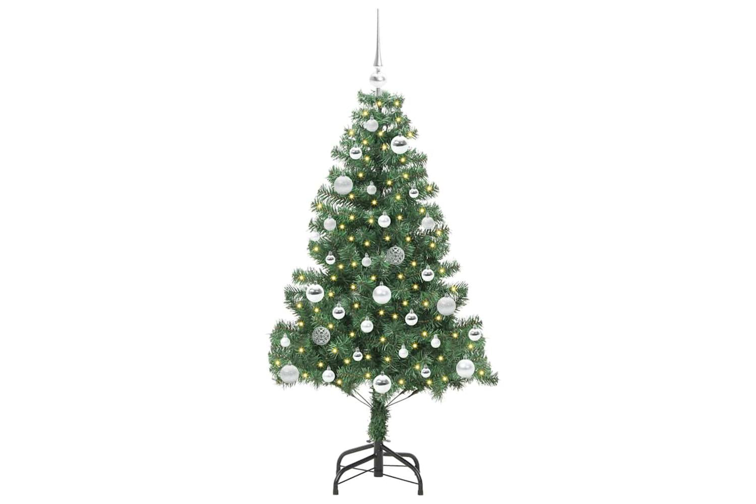 Vidaxl Christmas Tree With 150 Leds With Stand Green 150 Cm Pvc-3