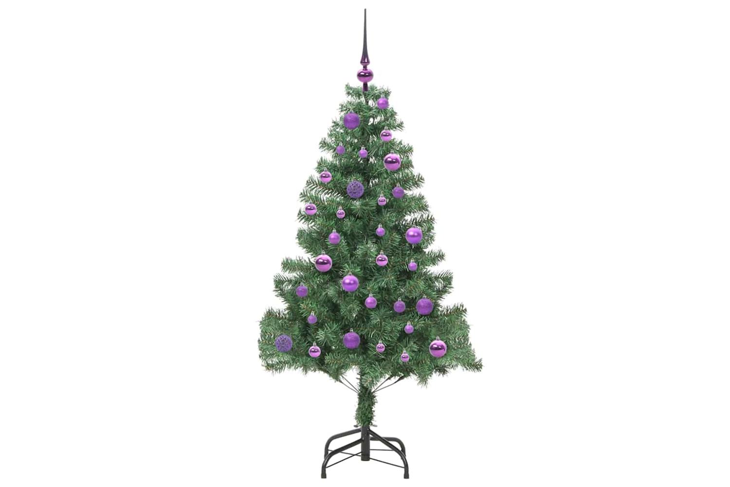 Vidaxl Christmas Tree With 150 Leds With Stand Green 150 Cm Pvc-4