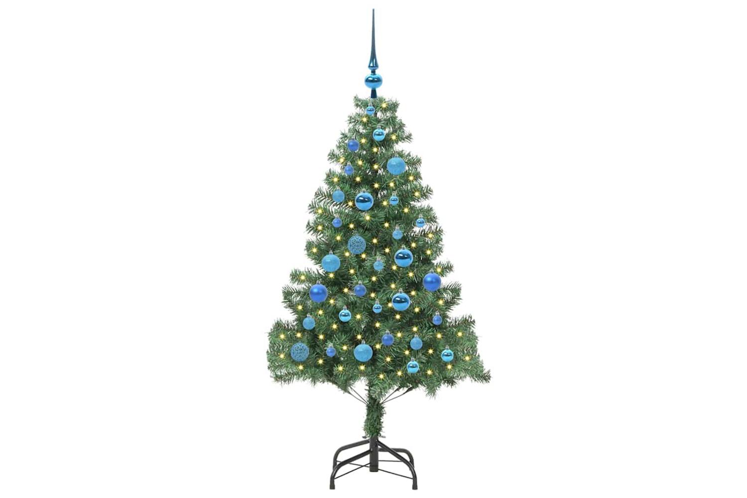 Vidaxl Christmas Tree With 150 Leds With Stand Green 150 Cm Pvc-3