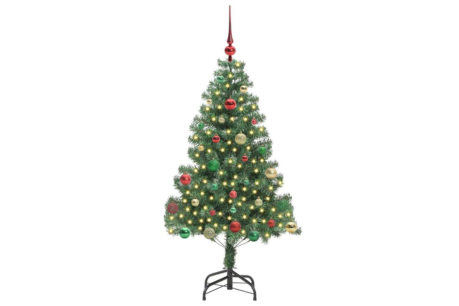 Vidaxl Christmas Tree With 150 Leds With Stand Green 150 Cm Pvc-3