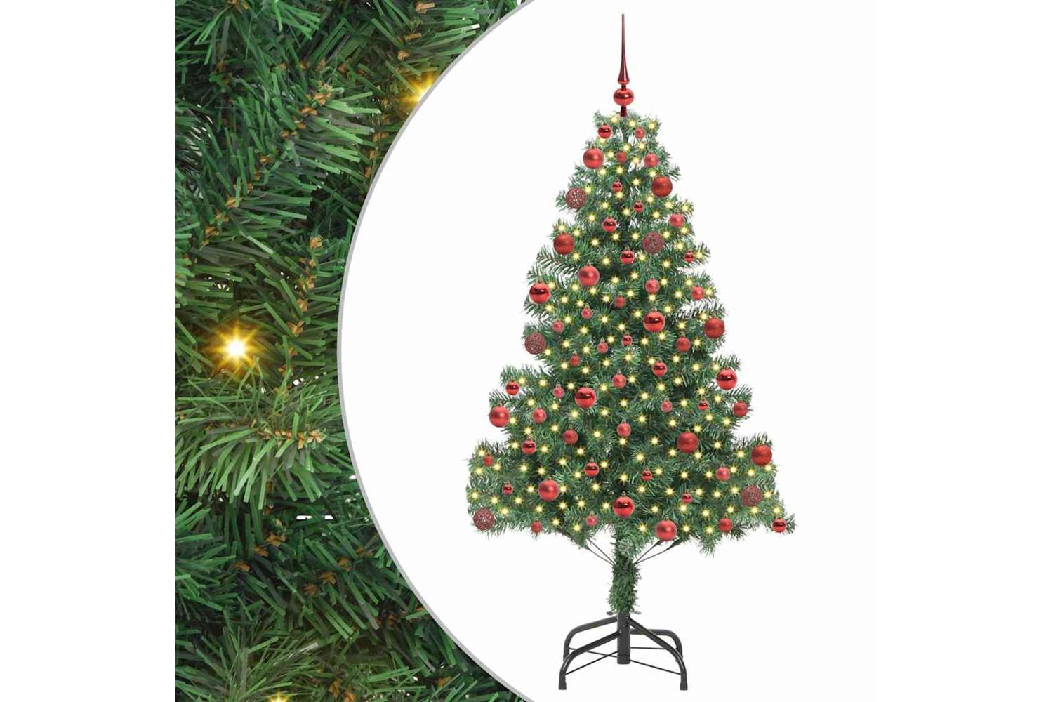 Vidaxl Christmas Tree With 300 Leds With Stand Green 180 Cm Pvc-2