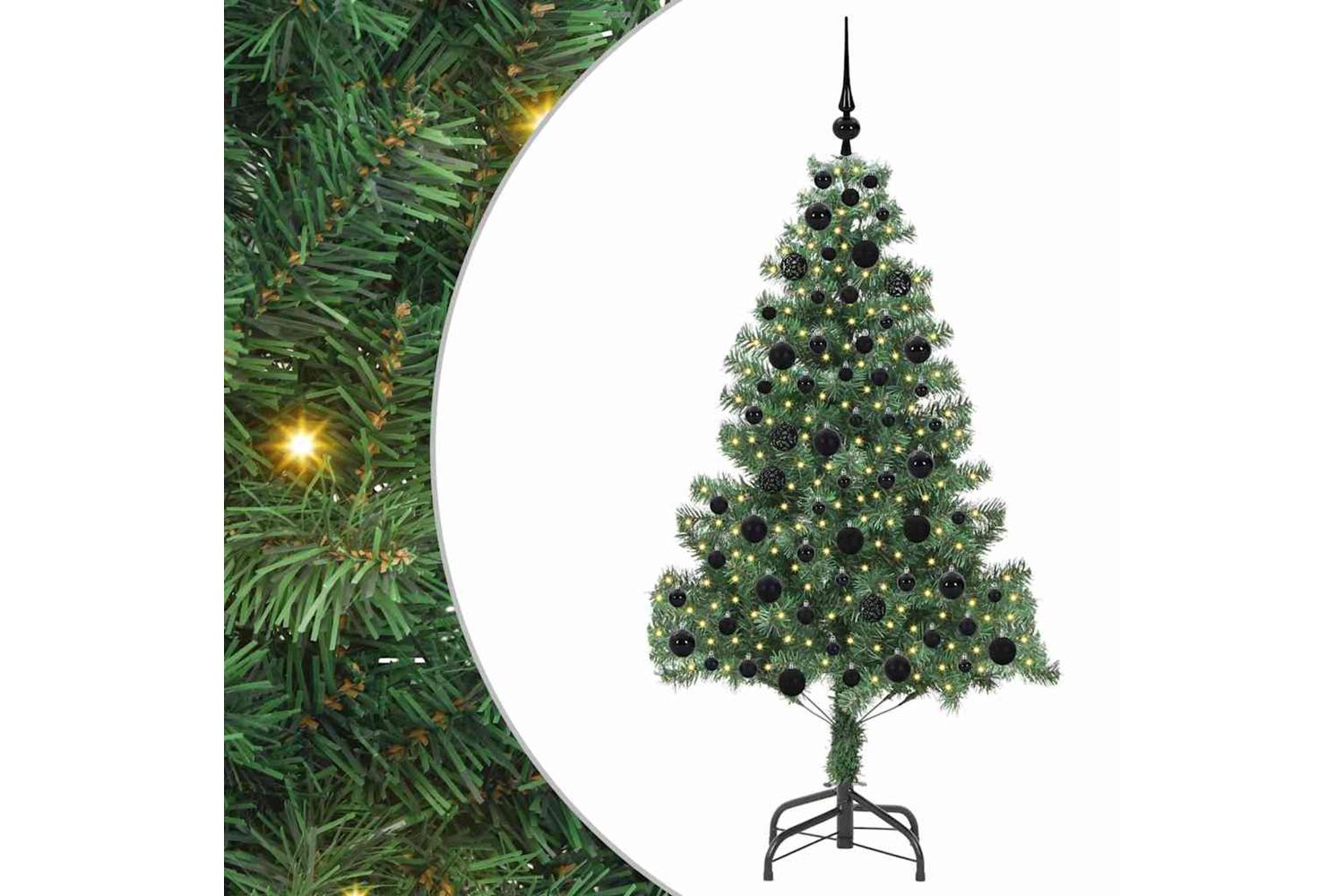 Vidaxl Christmas Tree With 300 Leds With Stand Green 180 Cm Pvc-2